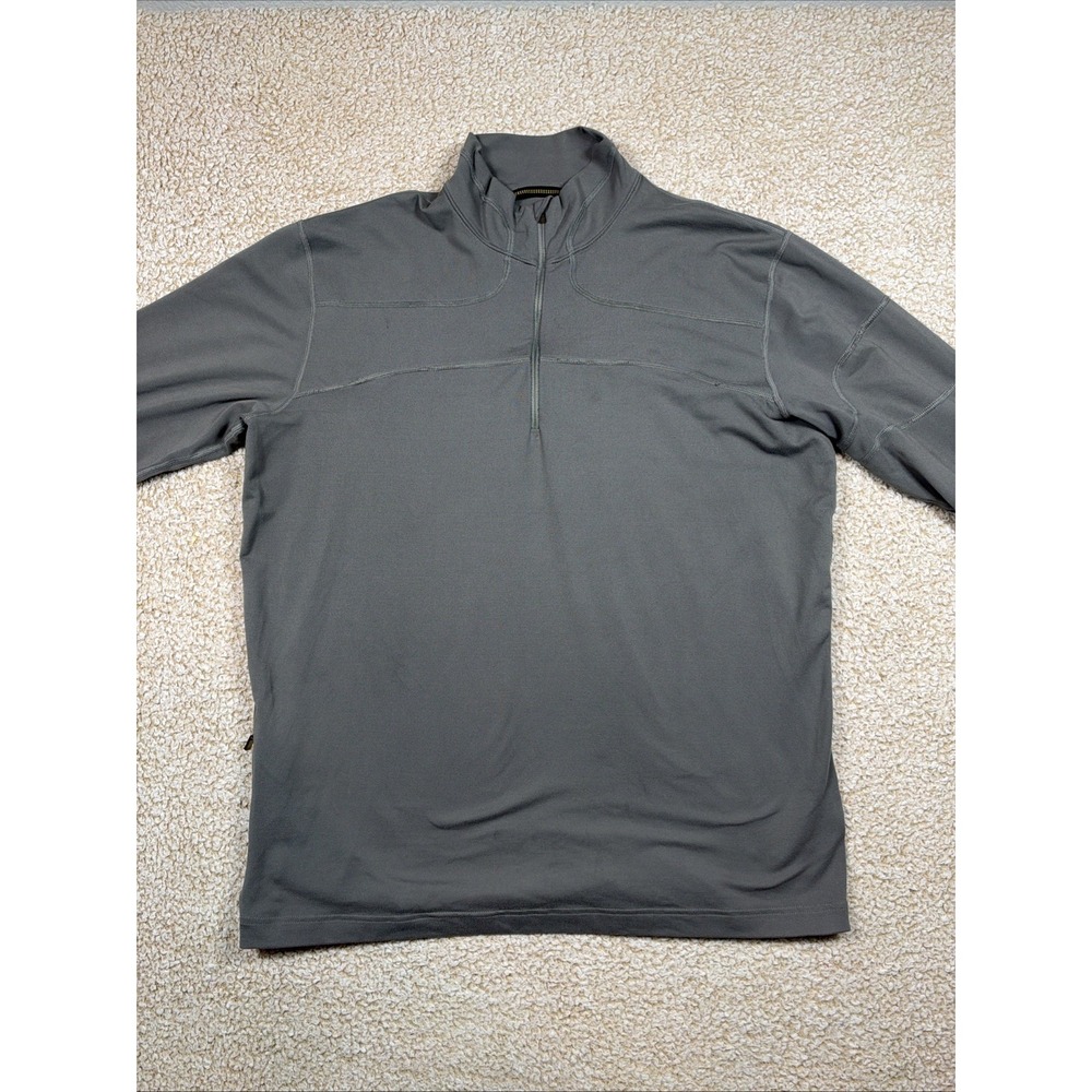 Mountain Hardwear Mens Large Green 1/4 Zip Pullover Stretch Hiking Outdoor